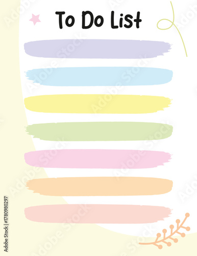 Aesthetic To-Do List Template – Soft Color Daily Planner Sheet