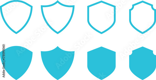 shield icon collection. Digital Protection symbol. Privacy Guard sign. Safety shield icon set
