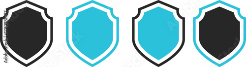 shield icon collection. Digital Protection symbol. Privacy Guard sign. Safety shield icon set