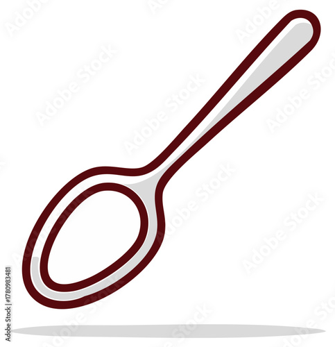 Modern cartoon spoon vector illustration. A simple and clean kitchen utensil icon for dining and food concepts.