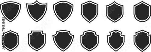 Security Shield and Protection Icon Set. Safety shield Symbol and Trust Badge sign. Privacy Guard