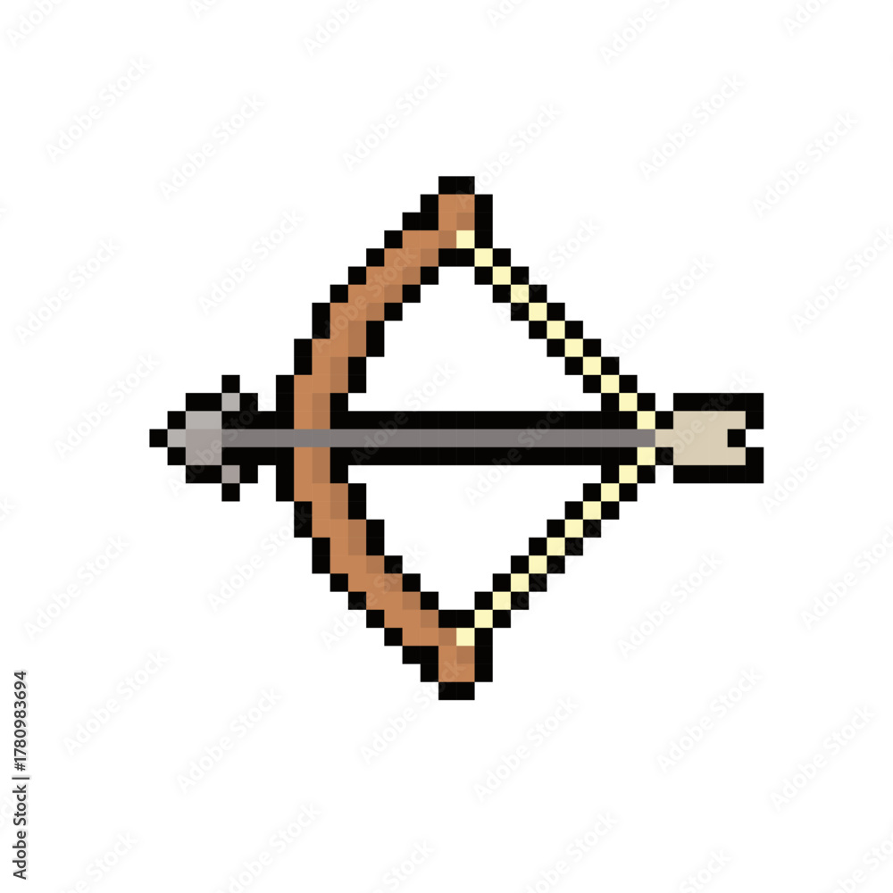 Fototapeta premium wooden brown bow pixel art