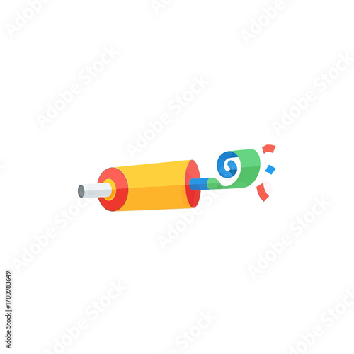 Celebratory explosion of vibrant joy, a festive noisemaker, ready for revelry and cheer