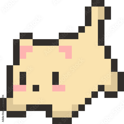 pixel illustration of cat