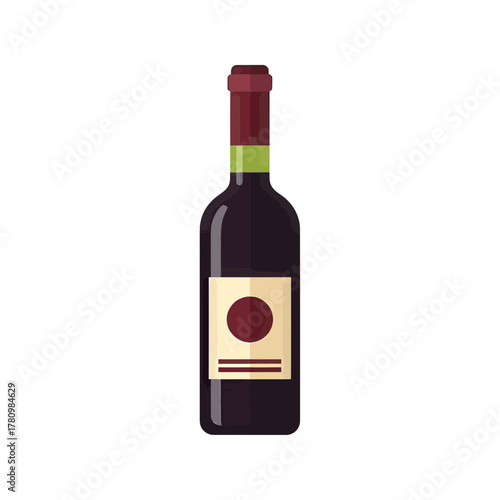 Elegant presentation of a stylized red wine bottle showcasing minimalistic design elements