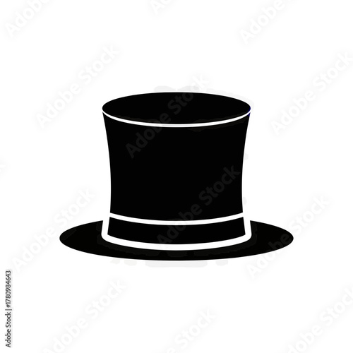 Elegant silhouette of a classic top hat with refined details and timeless style