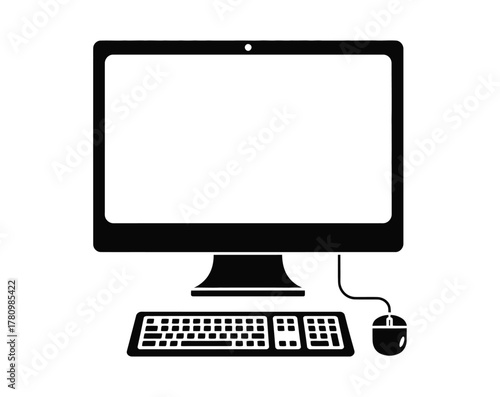 Sleek computer setup with keyboard and mouse invites creativity and productivity, a powerful workstation for tackling demanding tasks with ease, inspiring digital innovation and workflow