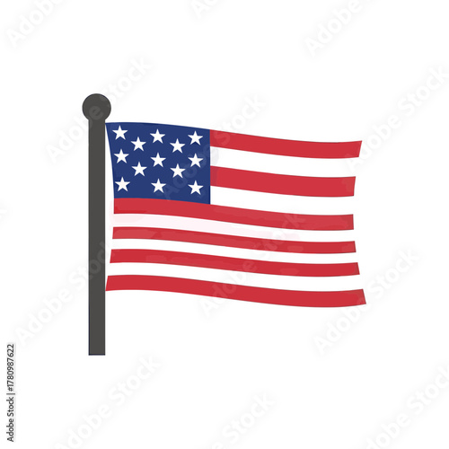 Illustrative rendering of the symbolic American flag, embodying patriotism and national unity