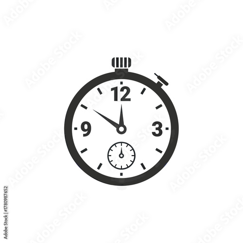 Precision timing illustrated through a simplistic stopwatch design with clean lines