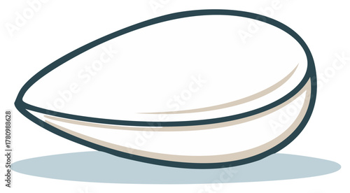 Minimalist line art illustration of a single almond nut snack