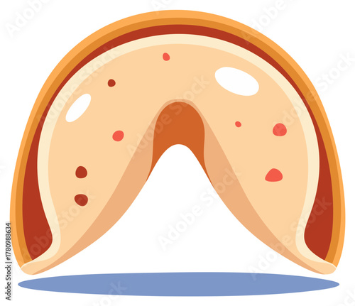 Stylized fortune cookie illustration symbolizing good luck destiny and future predictions