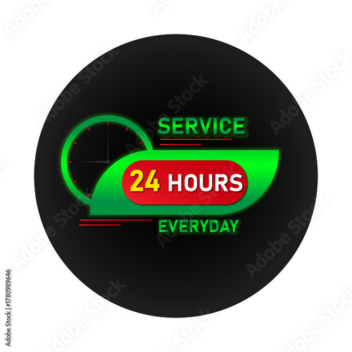 24 Hours Service Icon
