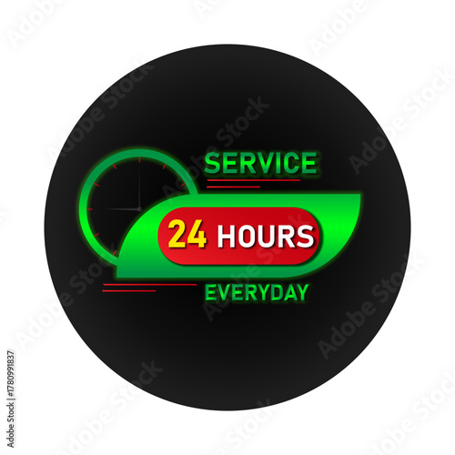 24 Hours Service Icon