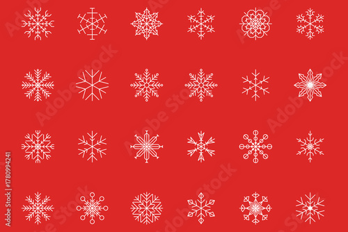 Snowflake snow freeze winter thin line outline icon. Snowflakes thin line icon set. Snowflake Simple illustration