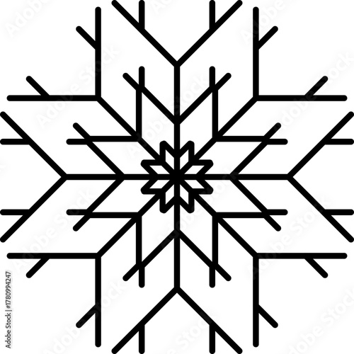 Snowflake snow freeze winter thin line outline icon. Snowflakes thin line icon set. Snowflake Simple illustration