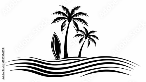 tropical island with palm trees