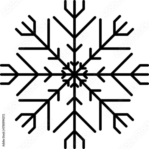 Snowflake snow freeze winter thin line outline icon. Snowflakes thin line icon set. Snowflake Simple illustration