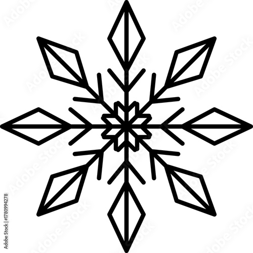 Snowflake snow freeze winter thin line outline icon. Snowflakes thin line icon set. Snowflake Simple illustration