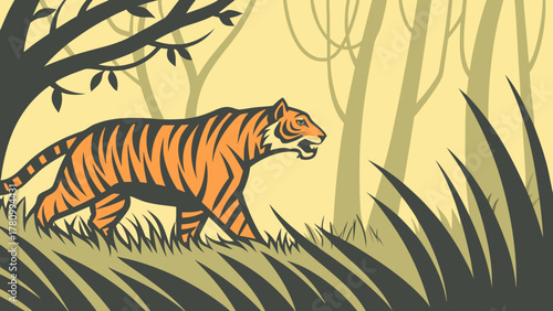 tiger in the woods