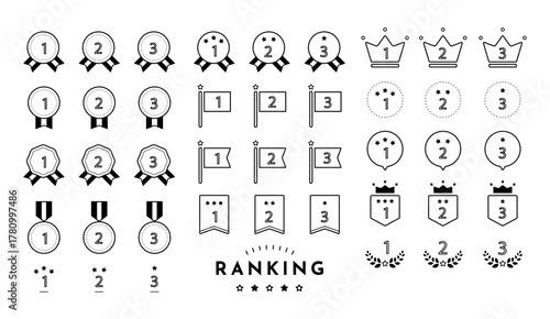 ランキングアイコン ベスト3 シンプル ベクター素材