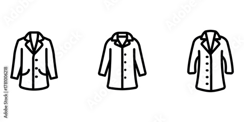 coat outline or line icon design bundle.