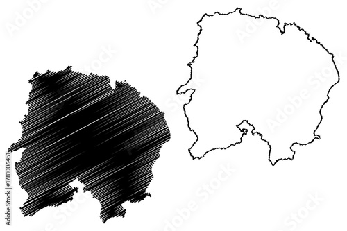 Belitung island (Republic of Indonesia, South East Asia) map vector illustration, scribble sketch Billiton map