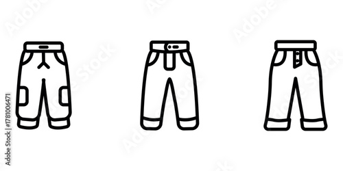 snow-pant outline or line icon design bundle.