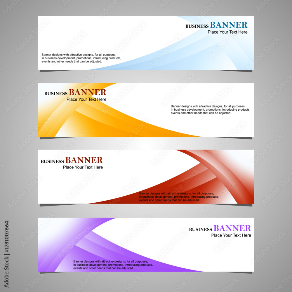 Fototapeta premium A collection of banner background design templates for web advertising. Vector illustrations with space for adding images.