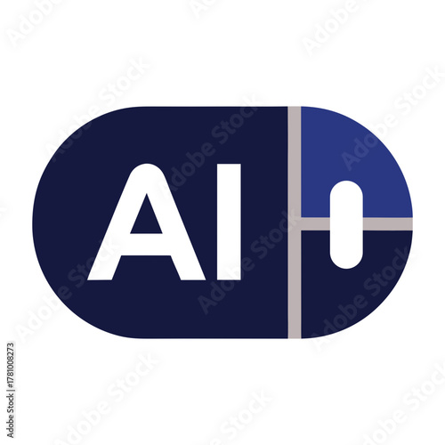 ai text in horizontal pill shape icon