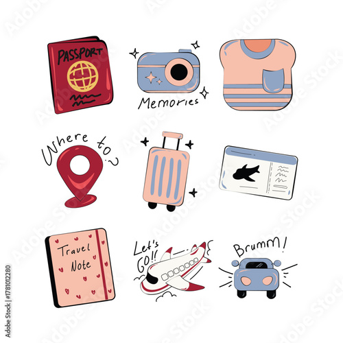 Travelling Sticker Illustration