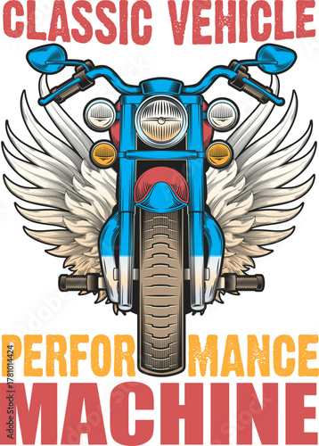Clasic vehicle perfomance machine t-shirt design