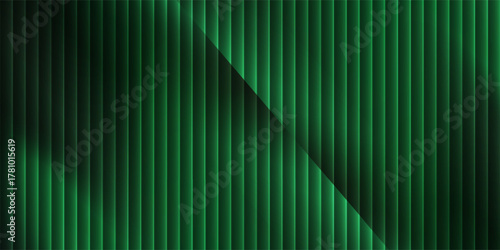 Abstract green gradient with dynamic diagonal blurred lines on dark background.ideal for background