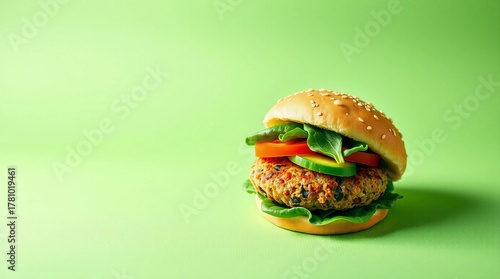 Vegan Burger Plant Based Vegetarian Food Healthy Vegetable Fast Food