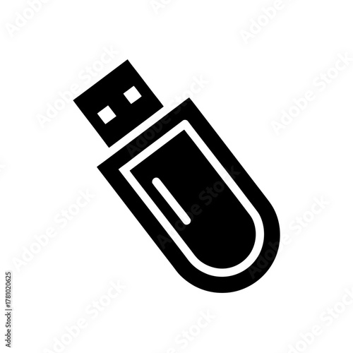 Usb flash drive icon, portable data storage device technology.