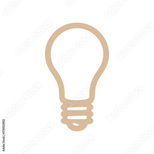 Simple outline of a classic incandescent light bulb on a white background