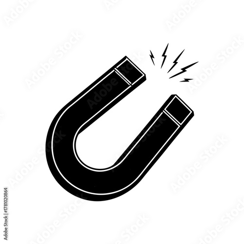 Magnet icon showing attraction force, symbol of pulling power