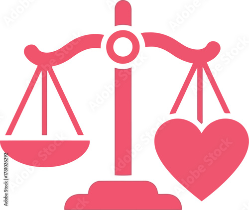 Heart vs scales love justice balance concept