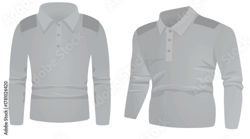 Grey long sleeve t shirt. vector illustration	
