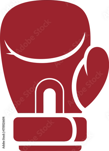 Red boxing glove icon sport fitness symbol