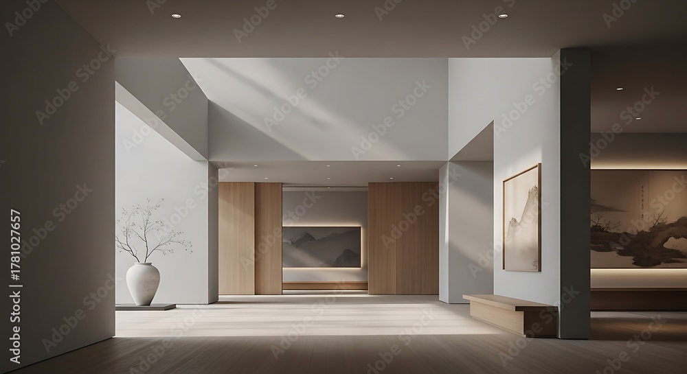 custom made wallpaper toronto digitalModern Minimalist Interior with Natural Light and Contemporary Design Elements.