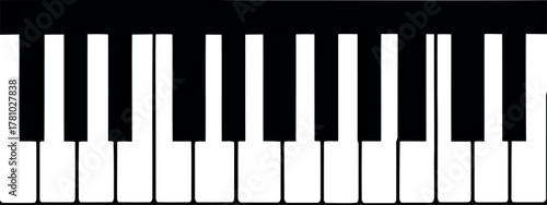 Black and white piano keyboard keys