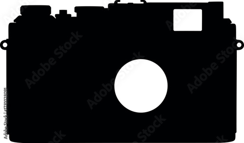 Vintage camera silhouette icon