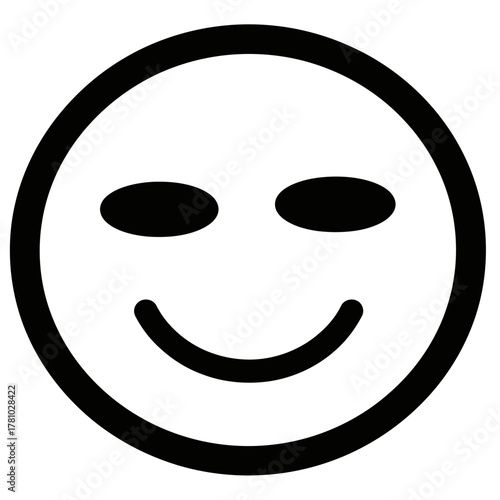 Simple Smiley Face Icon | Minimal Happy Emoji Outline