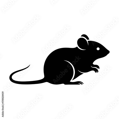 Black Rat Silhouette Vector Illustration