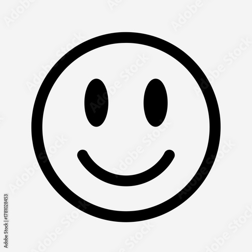 Simple Smiley Face Icon | Minimal Happy Emoji Outline