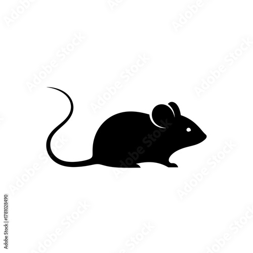 Black Rat Silhouette Vector Illustration