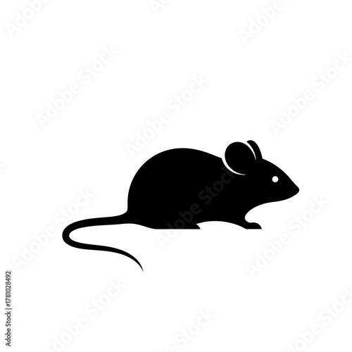 Black Rat Silhouette Vector Illustration