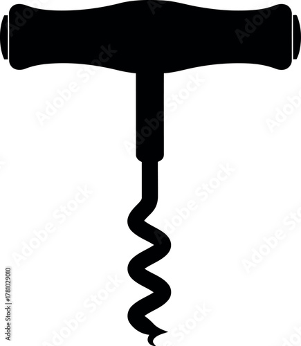 Black corkscrew silhouette icon