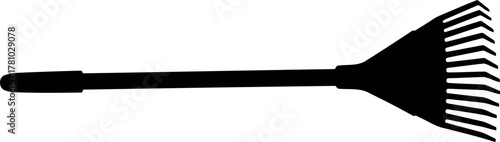 Black garden leaf rake silhouette
