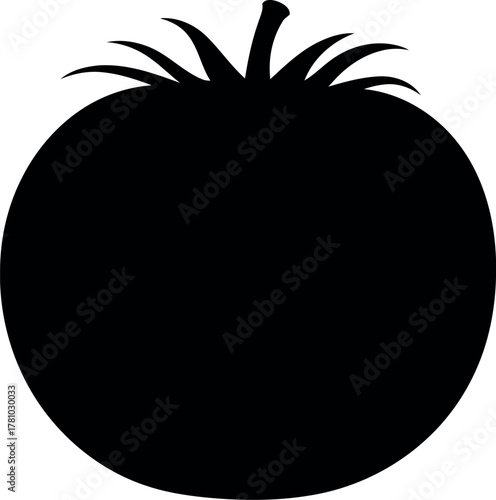 Black tomato silhouette fresh produce icon